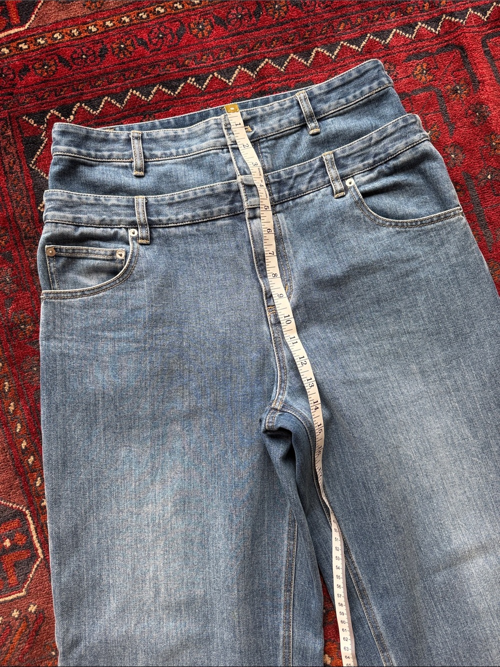 Tibi Medium Blue Double Waist Carpenter Denim Jeans - Picture 3 of 7